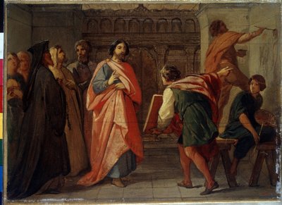 Grand Prince Simeon Ivanovich the Proud Gives an Order to the Painting of Moscow Cathedral by Petr Vasilievich Basin