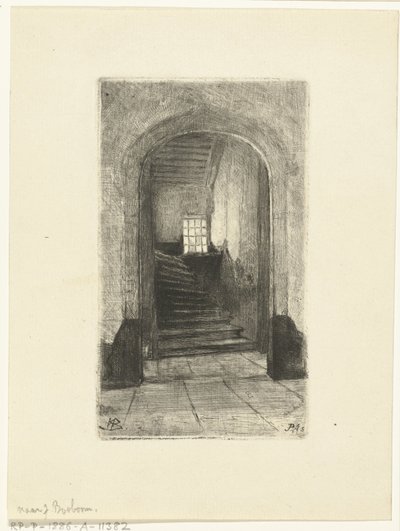 View of the Stairs in the Prinsenhof in Delft by Petrus Johannes Arendzen