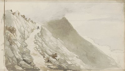 Figures on a Path Along a Rocky Coast by Petrus Johannes Schotel