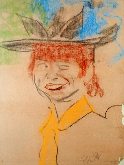 Laughing and Winking Girl by Phil May