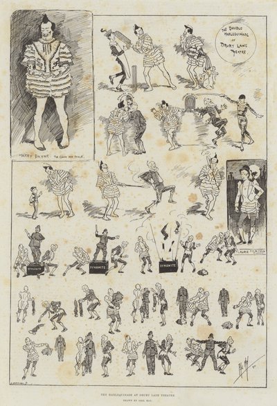 The Harlequinade at Drury Lane Theatre by Phil May