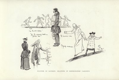 Winter in London, Skating in Kensington Gardens by Phil May