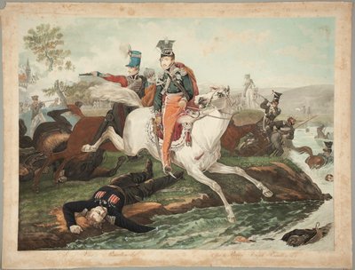 Prince Józef Poniatowski Dies Crossing the Elster, October 19, 1813 by Philibert-Louis Debucourt