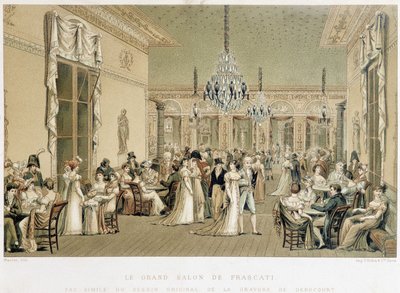 The Grand Salon du cafe Frascati in Paris. Lithograph by Philibert-Louis Debucourt by Philibert Louis Debucourt