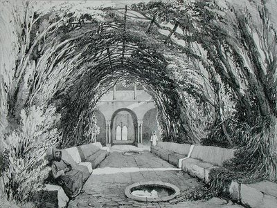 Pools in the Garden of the Convent of San Domingo, Alhambra, Plate 6 from 