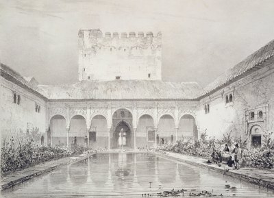 Pool and Fountain in the Courtyard of the Alberca, Alhambra, Plate 21 from 
