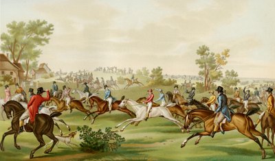 Horse Race - Coloured Engraving by Debucourt by Philibert Louis Debucourt