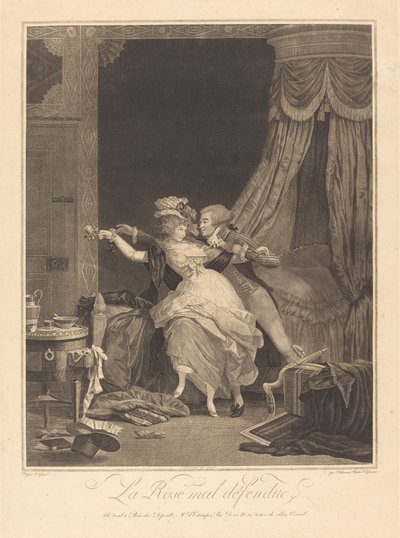 The Poorly Defended Rose by Philibert Louis Debucourt