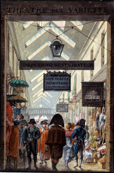 The Passage des Panoramas in Paris by Philibert Louis Debucourt