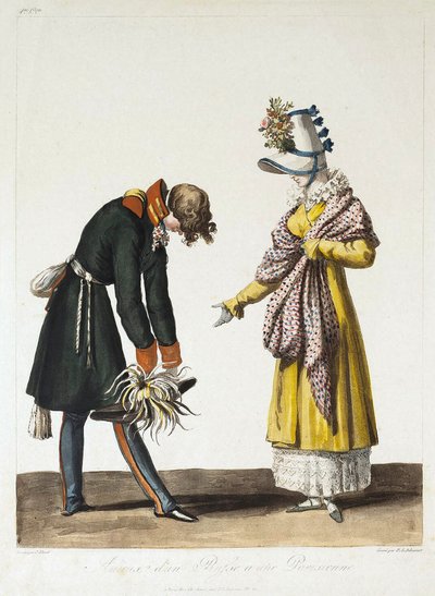 Parting of a Russian Officer with a Parisian Woman by Philibert Louis Debucourt