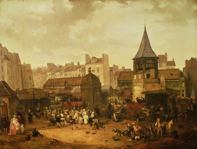 Rejoicing at Les Halles to Celebrate the Birth of Dauphin Louis of France, 21st January 1781, 1783 by Philibert Louis Debucourt