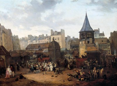 Rejoicings Given by the City of Paris at Les Halles on January 21, 1782, on the Occasion of the Birth of the Dauphin Louis Joseph of France by Philibert Louis Debucourt