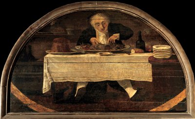 The Gourmand Teaches Corcellet Groceries Once in the Royal Palace by Philibert Louis Debucourt