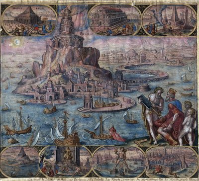 The Lighthouse at Alexandria (from the series "The Eighth Wonders of the World") by Philip (after) Galle