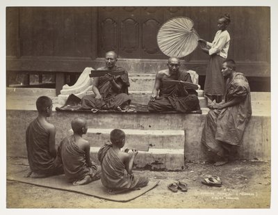 Burmese priests (Poongees), from Views of Burma by Philip Adolphe Klier