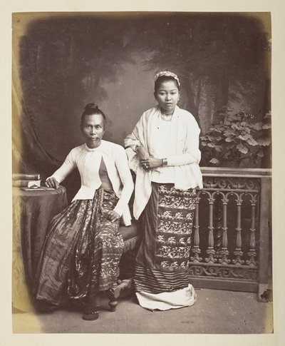 Portrait of a Burmese Man and Wife by Philip Adolphe Klier