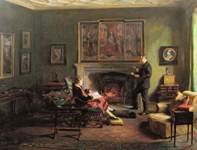 Interior with Viscount and Viscountess Lee of Fareham by Philip Alexius de Laszlo