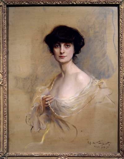 Portrait of Anna de Brancovan Comtesse Mathieu de Noailles (1876-1933) by Philip Alexius de Laszlo