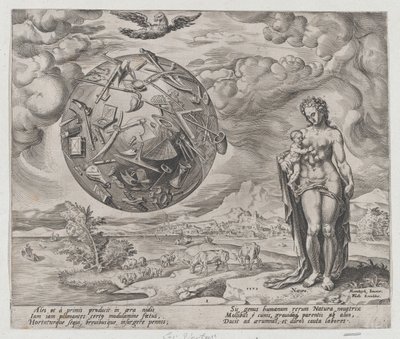 Man Born to Toil, from The Reward of Labour and Diligence, plate 1, 1572 by Philip Galle