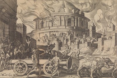 The Chaldeans Carrying Away the Pillars of the Temple of Jerusalem by Philip Galle