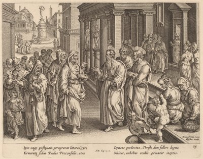 Saint Paul Disputes the Sorcerer by Philip Galle after Jan van der Straet