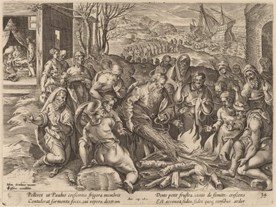 Saint Paul Shipwrecked on the Island of Melita by Philip Galle after Jan van der Straet