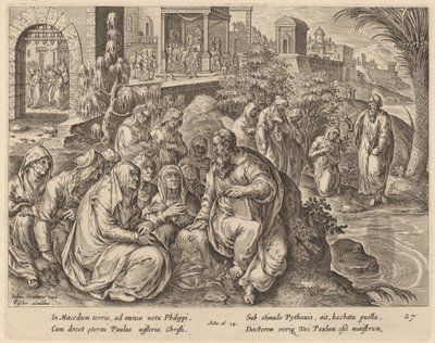 Saint Paul Speaks to the Women of Philippi by a River by Philip Galle after Jan van der Straet