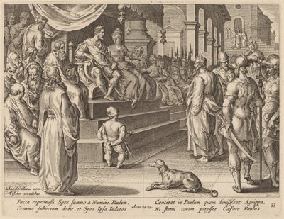 Saint Paul before Festus and Agrippa by Philip Galle after Jan van der Straet