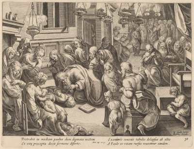 The Fall of Euthychus by Philip Galle after Jan van der Straet