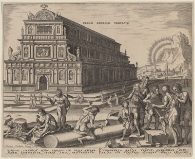 The Temple of Diana at Ephesus by Philip Galle, after Maerten van Heemskerck