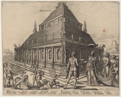 Mausoleum (The Tomb of Mausolus at Halicarnassus) by Philip Galle, after Maerten van Heemskerck