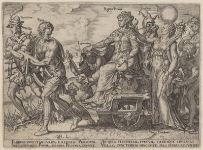 Dangers and Vices Accompanying Wealth by Philip Galle, after Maerten van Heemskerck