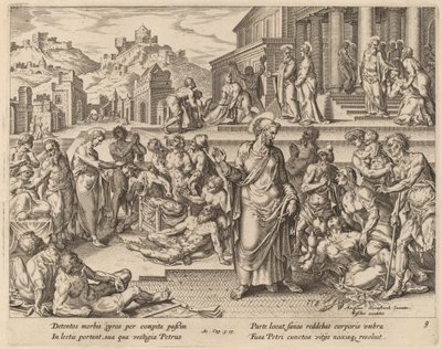 Saint Peter Healing the Sick with His Shadow by Philip Galle after Maerten van Heemskerck