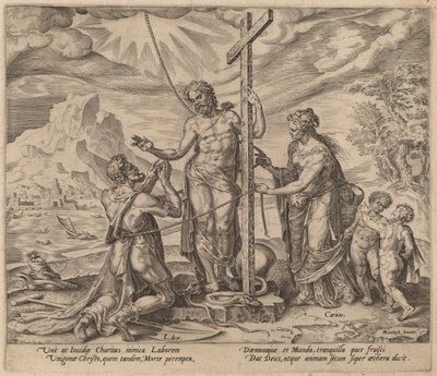 The Diligent Worker United with Christ after Death by Philip Galle after Maerten van Heemskerck