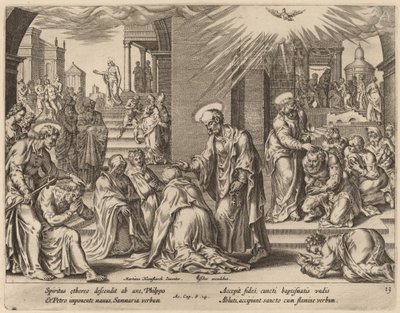 The People of Samaria Receive the Word of God by Philip Galle after Maerten van Heemskerck
