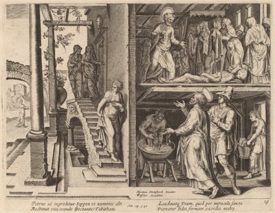 The Raising of Tabitha by Philip Galle after Maerten van Heemskerck