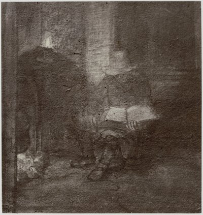 An Old Man Reading by Philip Henry Delamotte