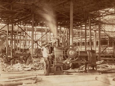Steam Engine Near the Grand Transept, Crystal Palace, 1851 by Philip Henry Delamotte