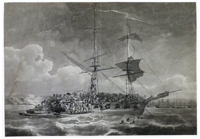 Portrait of a French Brigg, La Chevrette. Dipped in Ink by Philippe Jacques de Loutherbourg by Philip James de (1740 1812) Loutherbourg