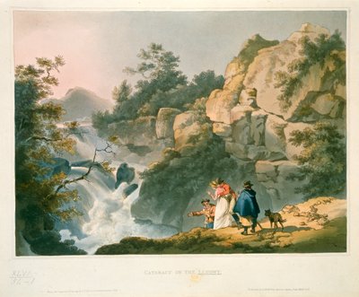 Tourists looking at a waterfall, Cataract on the Llugwy by Philip James de Loutherbourg