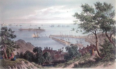 The Royal Squadron at Anchor, 2nd September 1846, from the Visit of Queen Victoria in Jersey, engraved by H. Walter by Philip John (after) Ouless