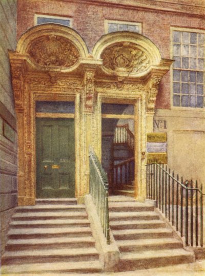 Doorways of Nos 1 and 2 Laurence Poultney Hill by Philip Norman