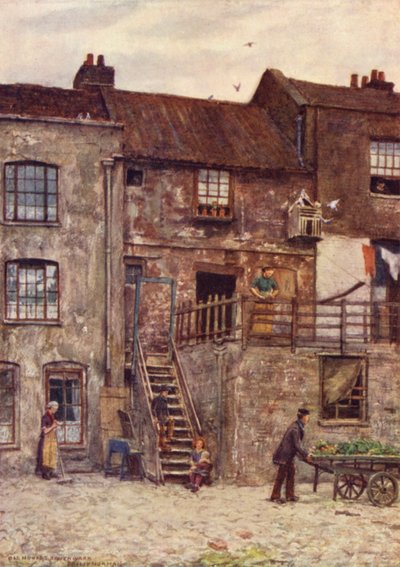 Old Houses, Inner Yard of White Hart Inn, Southwark by Philip Norman