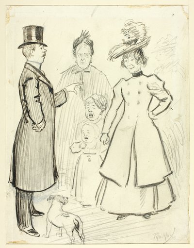 Humorous Scene of London Life in the East End by Philip William May