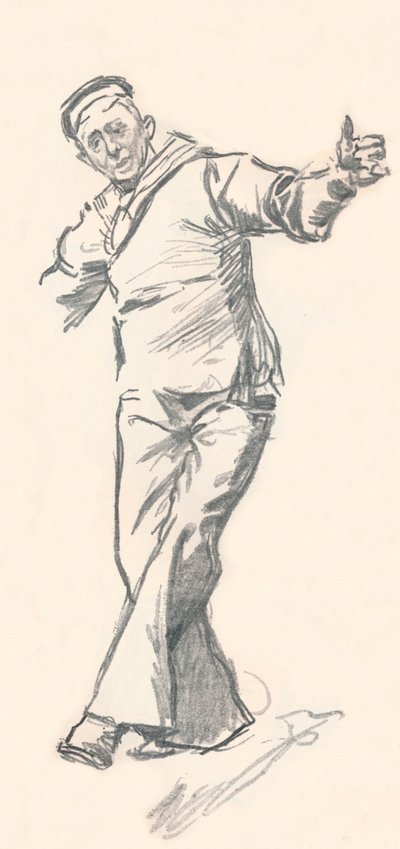 Lead Pencil Sketch by Phil May, c. 19th Century by Philip William May