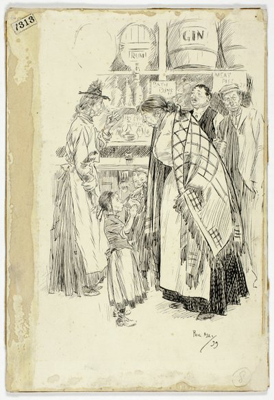 London East End: Sketch in an East End Gin Shop by Philip William May