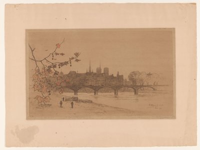 View of Paris Over the Pont des Arts by Philip Zilcken (signed by artist)