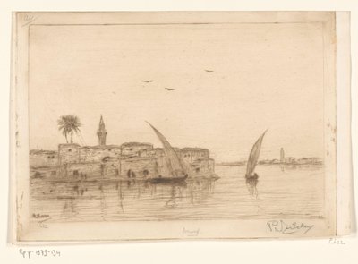 View of the Nile with Sailing Boats by Philip Zilcken (signed by artist)