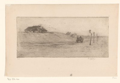 Landscape with Houses, Lanterns, and Wagon by Philip Zilcken (signed by artist)