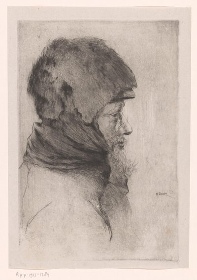 Head of an Old Man, in Profile (original title: Old Beggar) by Philip Zilcken